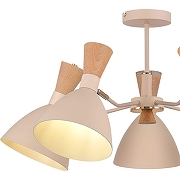 Люстра на штанге EVOLUCE VISTA SLE1256-502-05 цвет плафона/подвески Бежевый, Коричневый, цвет арматуры Бежевый, Латунь-7