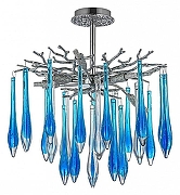 Люстра на штанге Dio D’Arte Tavenna Tavenna H 1.3.46.178 N цвет плафона/подвески Прозрачный, Синий, цвет арматуры Никель
