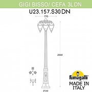 Фонарный столб Fumagalli Cefa U23.156.S30.BXF1RDN цвет плафона/подвески Прозрачный, цвет арматуры Бронза-5