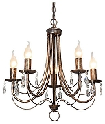 Люстра Vitaluce V1249 V1253/5 цвет плафона/подвески Прозрачный, цвет арматуры Черный, Золото