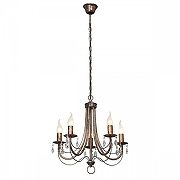 Люстра Vitaluce V1249 V1253/5 цвет плафона/подвески Прозрачный, цвет арматуры Черный, Золото-1