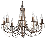 Люстра Vitaluce V1249 V1253/8 цвет плафона/подвески Прозрачный, цвет арматуры Черный, Золото