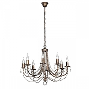 Люстра Vitaluce V1249 V1253/8 цвет плафона/подвески Прозрачный, цвет арматуры Черный, Золото-1