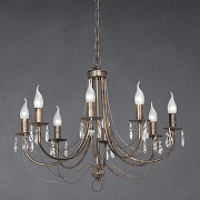 Люстра Vitaluce V1249 V1253/8 цвет плафона/подвески Прозрачный, цвет арматуры Черный, Золото-2