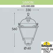 Плафон полимерный Fumagalli Simon U33.000.000.AXH27 цвет Черный-1