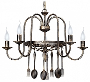 Люстра Vitaluce V1372 V1372/5 цвет плафона/подвески Черный, Золото, цвет арматуры Черный, Золото