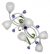 Люстра Vitaluce 1467 V1467-0/6PL цвет плафона/подвески Белый, цвет арматуры Белый, Зеленый, Синий