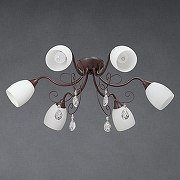 Люстра Vitaluce V1472 V1472/6PL цвет плафона/подвески Белый, цвет арматуры Коричневый-1