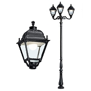 Фонарный столб Fumagalli Simon U33.205.M30.AXH27 цвет плафона/подвески Прозрачный, цвет арматуры Черный