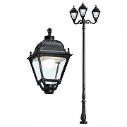 Фонарный столб Fumagalli Simon U33.208.M30.AXH27 цвет плафона/подвески Прозрачный, цвет арматуры Черный