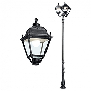 Фонарный столб Fumagalli Simon U33.208.R30.AXH27 цвет плафона/подвески Прозрачный, цвет арматуры Черный