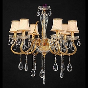 Люстра Vitaluce V2316 V2316/6 цвет плафона/подвески Бежевый, Прозрачный, цвет арматуры Золото
