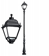 Фонарный столб Fumagalli Simon U33.205.000.AYH27 цвет плафона/подвески Опал, цвет арматуры Черный