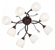 Люстра Vitaluce V3161 V3161-7/8PL цвет плафона/подвески Белый, Прозрачный, цвет арматуры Коричневый