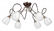 Люстра Vitaluce 3680 V3680/6PL цвет плафона/подвески Белый, Прозрачный, цвет арматуры Коричневый
