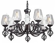 Люстра Vitaluce V3755-1/7 цвет плафона/подвески Прозрачный, цвет арматуры Черный