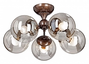 Люстра на штанге Vitaluce V3954-7/5PL цвет плафона/подвески Коньячный, цвет арматуры Бронза