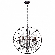 Люстра Vitaluce 4373 V4373-1/8 цвет плафона/подвески Прозрачный, цвет арматуры Черный-1