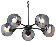 Люстра Vitaluce Шарики V4482-1/5 цвет плафона/подвески Светло-серый, цвет арматуры Черный
