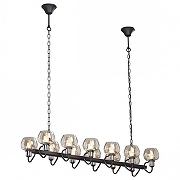 Люстра Vitaluce Шарики V4488-1/12 цвет плафона/подвески Оранжевый, цвет арматуры Черный-1