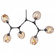 Люстра Vitaluce V4598 V4598-1/6PL цвет плафона/подвески Оранжевый, цвет арматуры Черный