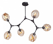 Люстра Vitaluce V4598 V4598-1/6PL цвет плафона/подвески Оранжевый, цвет арматуры Черный-1