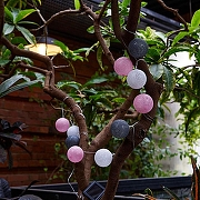 Гирлянда на солнечных батареях Uniel COTTON BALLS-1 UL-00011593 цвет плафона/подвески Белый, Розовый, Серый, цвет арматуры Черный-3