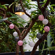 Гирлянда на солнечных батареях Uniel COTTON BALLS-1 UL-00011593 цвет плафона/подвески Белый, Розовый, Серый, цвет арматуры Черный-6