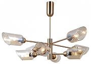 Люстра на штанге Moderli Avery V10807-8P цвет плафона/подвески Оранжевый, цвет арматуры Золото