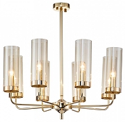 Люстра на штанге Moderli Metric V10021-8P цвет плафона/подвески Коньячный, цвет арматуры Золото-1