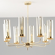 Люстра на штанге Moderli Metric V10021-8P цвет плафона/подвески Коньячный, цвет арматуры Золото-2