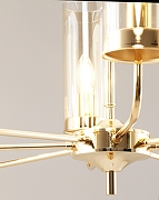 Люстра на штанге Moderli Metric V10021-8P цвет плафона/подвески Коньячный, цвет арматуры Золото-4