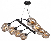 Люстра Vitaluce V4817-1/8S цвет плафона/подвески Коньячный, цвет арматуры Черный-1
