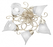 Люстра Vitaluce V1646 V1646/5PL цвет плафона/подвески Белый, цвет арматуры Бежевый, Золото