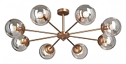 Люстра на штанге Vitaluce V4864 V4864-8/8PL цвет плафона/подвески Янтарный, цвет арматуры Медь