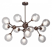 Люстра на штанге Vitaluce V4886-7/12PL цвет плафона/подвески Прозрачный, цвет арматуры Бронза