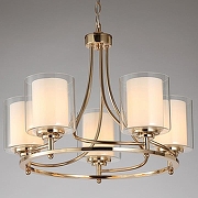 Люстра Moderli Maximilian V2522-5P цвет плафона/подвески Белый, Прозрачный, цвет арматуры Золото