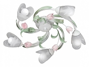 Люстра Vitaluce V1541 V1541/5PL цвет плафона/подвески Белый, цвет арматуры Белый, Зеленый, Розовый