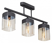 Люстра на штанге Vitaluce V4923 V4923-1/3PL цвет плафона/подвески Прозрачный, цвет арматуры Черный