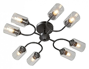 Люстра Vitaluce V2822 V2822-1/8PL цвет плафона/подвески Прозрачный, цвет арматуры Черный