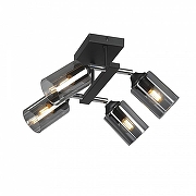 Люстра на штанге Vitaluce V2833 V2833-1/4PL цвет плафона/подвески Светло-серый, цвет арматуры Черный-1