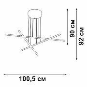Люстра Vitaluce V3051 V3051-1/3S цвет плафона/подвески Белый, Черный, цвет арматуры Черный-3