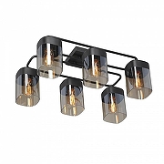 Люстра Vitaluce V3092 V3092-1/6PL цвет плафона/подвески Светло-серый, цвет арматуры Черный-2