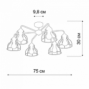 Люстра на штанге Vitaluce V3102 V3102-0/6PL цвет плафона/подвески Белый, цвет арматуры Белый-1