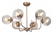 Люстра на штанге Vitaluce V3957 V3957-7/6PL цвет плафона/подвески Коньячный, цвет арматуры Бронза