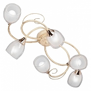 Люстра Vitaluce V3269 V3269-3/6PL цвет плафона/подвески Белый, Прозрачный, цвет арматуры Бежевый, Золото