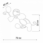 Люстра Vitaluce V3269 V3269-3/6PL цвет плафона/подвески Белый, Прозрачный, цвет арматуры Бежевый, Золото-1