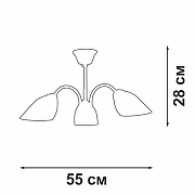 Люстра на штанге Vitaluce V3335 V3335-7/3PL цвет плафона/подвески Белый, цвет арматуры Коричневый-3