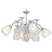 Люстра Vitaluce V3497 V3497-9/4 цвет плафона/подвески Белый, Прозрачный, цвет арматуры Хром