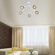 Люстра на штанге Vitaluce V3727 V3727-0/5PL цвет плафона/подвески Светло-серый, цвет арматуры Белый-3